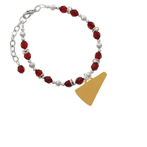 Акриловый 1 25 &quotбраслет с бусинами Goldtone megaphone Maroon| |