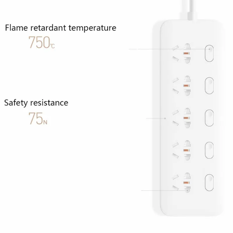 Оригинальный Xiaomi Smart Home мощность пропилен каучука прокладки с 5 управления гнезд