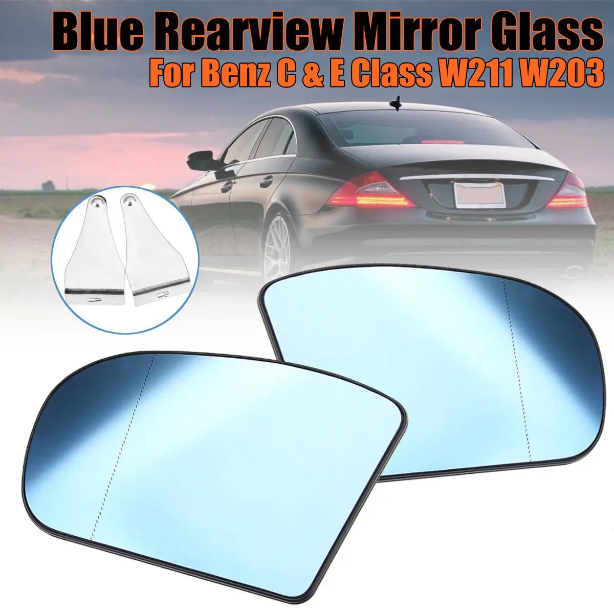 

Left/Right Blue Anti Glare Rearview Mirror Glass for Benz C & E Class W211 W203 Sedan E320 E350 E500 C230 C240 C280 C320