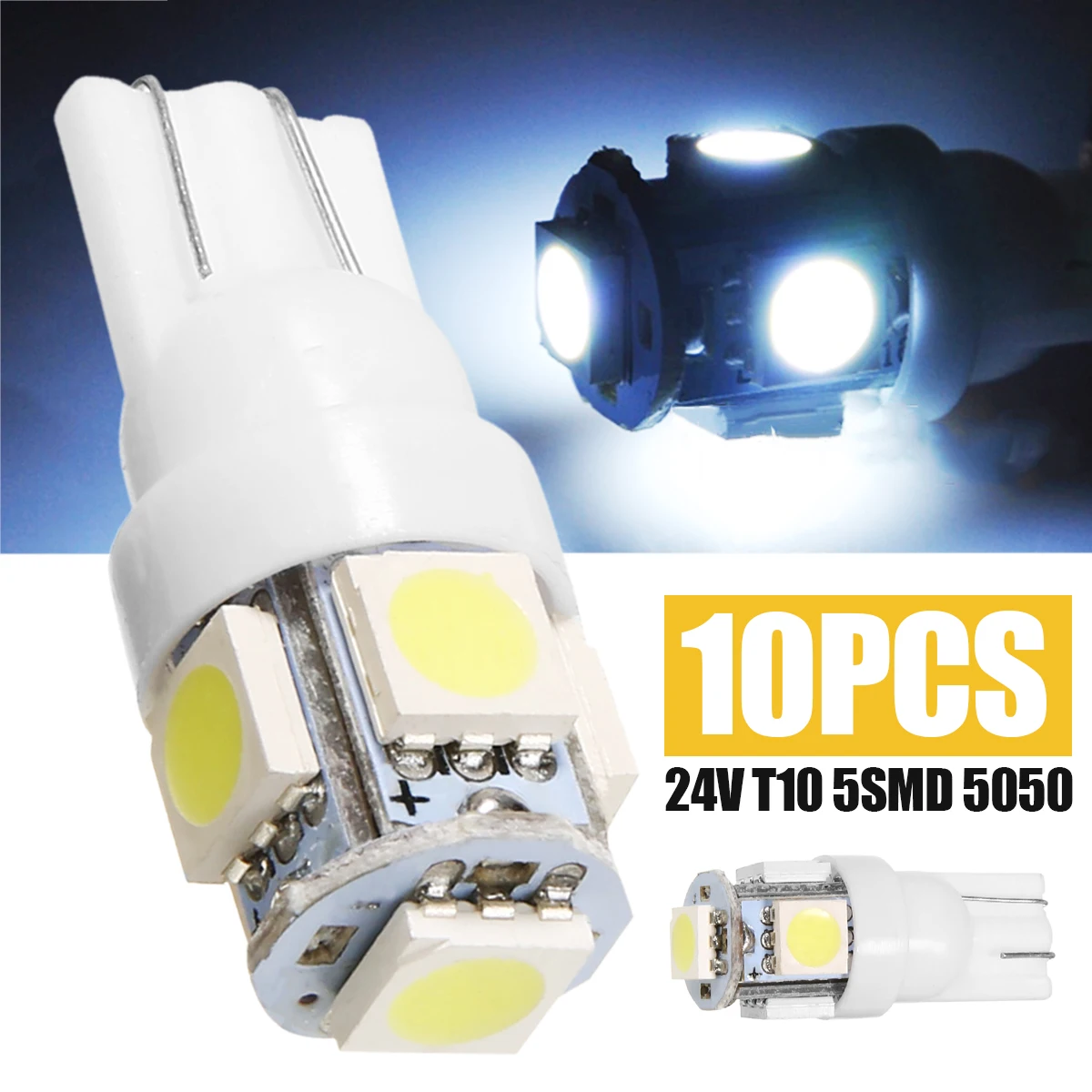 Автомобильный светильник источник 10 шт 24V T10 194 147 W5W Ширина чтение 5SMD светодиодный