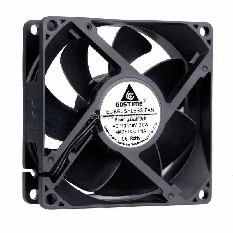 250 шт. Gdstime 80 мм 8 см x 25 AC 110 в 115 120 220 240 В промышленный охлаждающий кулер вентилятор EC