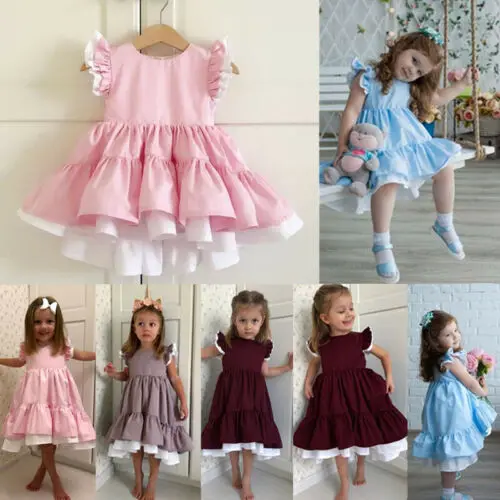 2019 Toddler Sleeveless Dress Infant Kids Baby Girls Princess Party Pageant Gown Tutu Children Summer | Детская одежда и обувь