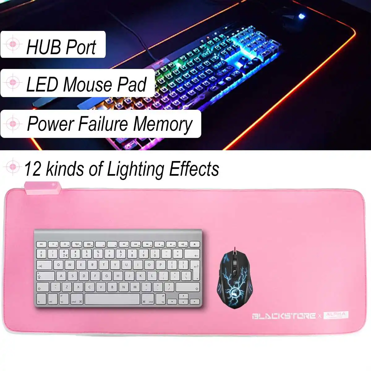 Игровой коврик для мыши RGB LED Большой геймер красочный Коврик usb концентратор порт