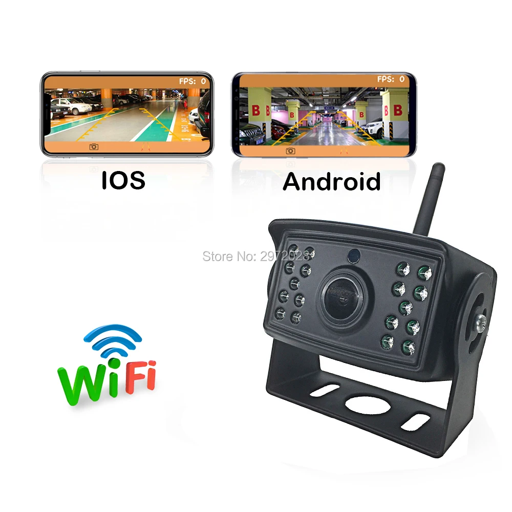 

Newest Car Rear View Camera Truck Bus 24V Automobile WiFi Wireless Reverse HD Night Vision Backup Camera For Iphone IOS Android