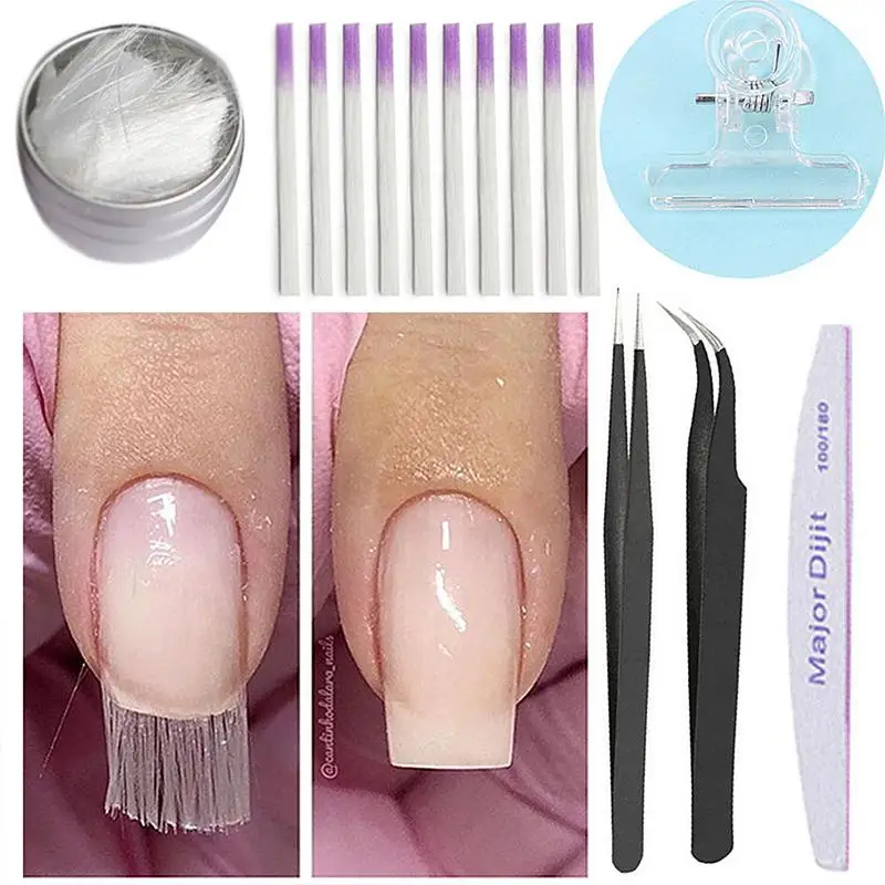 Оптоволоконный стеклянный набор для наращивания ногтей Fibernails волоконный шелка