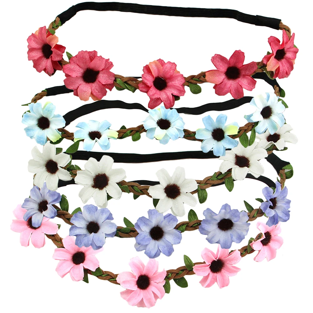 5PCS Headbands Chamomile Patrern Velvet Retro Elastic Headwrap Hair Bands Hoop for Women Ladies Girls |