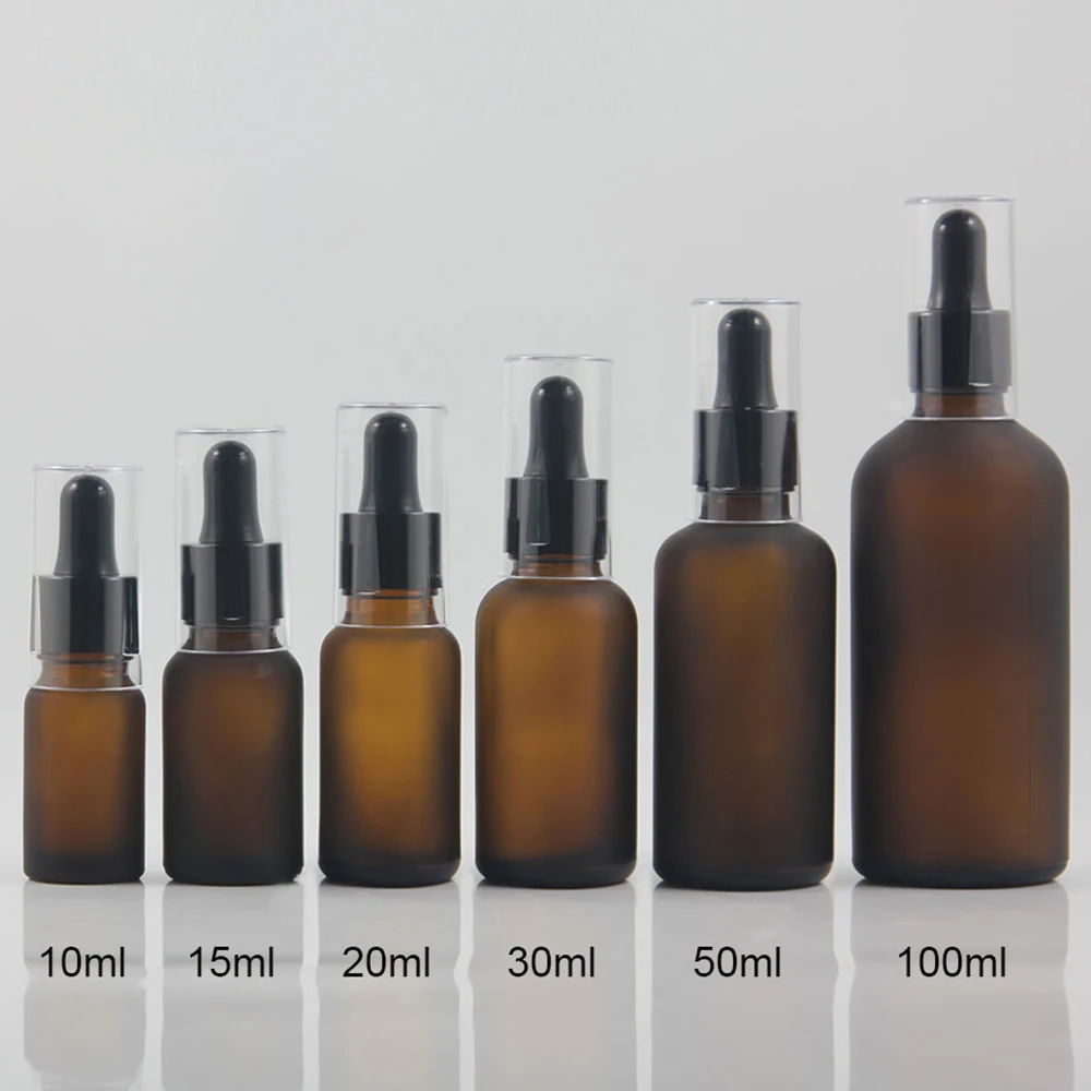 50ml Frosted Amber Glass Dropper Bottle Refillable Tea Tree Oil Essential Aromatherapy Perfume Container Liquid Pipette | Красота и