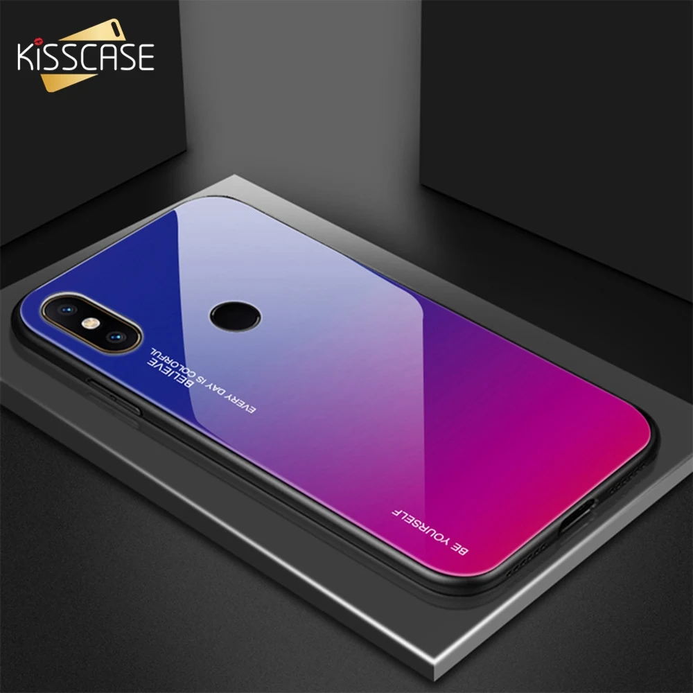 Чехол из закаленного стекла KISSCASE для Xiaomi Redmi Note 7 Pro 6 6A жесткий зеркальный