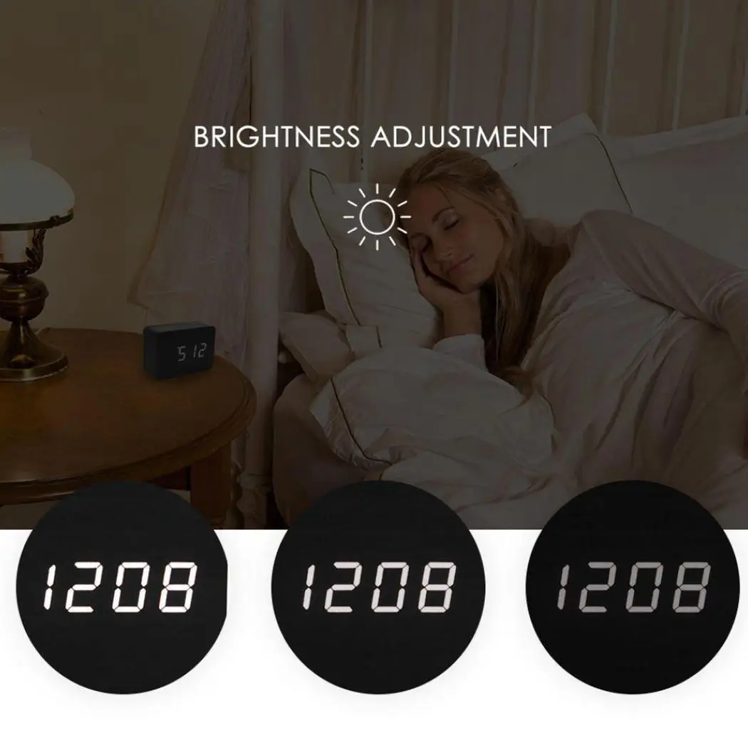 Светодиодный электронный дисплей часы черный корпус белый свет комплект