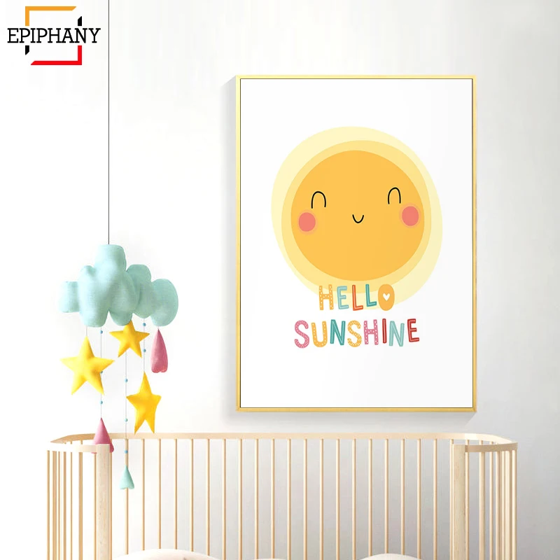 Sunshine детский Декор погода Алфавит плакаты и принты в скандинавском стиле детские