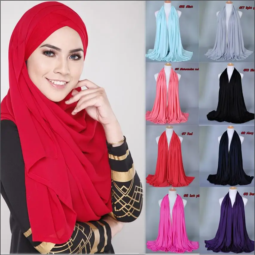 Женский мягкий хиджаб длинный шарф шаль большие шарфы мусульманский головной