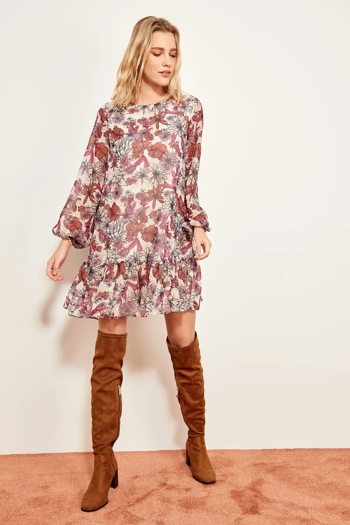 Trendyol разноцветные маховик платье TCLSS19LJ0061|Женские платья| |