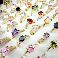 10pcs multicolored zircon cheap wedding rings for women fashion wholesale jewelry ring lots free shipping lq439