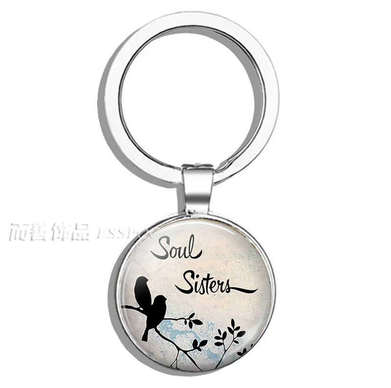 Double Sided Keychain &quot Best Friends Are The Sisters We Choose Friendship Key Chain Glass Dome Jewelry Pendant Sister Gift | Украшения