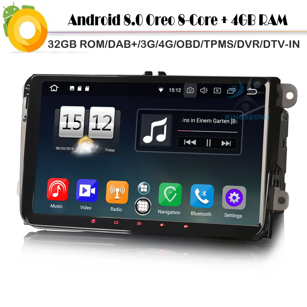 Восьмиядерный 9 &quotAndroid 8 0 Авторадио автомобильный стерео Sat Nav DAB + 4G GPS радио DVR