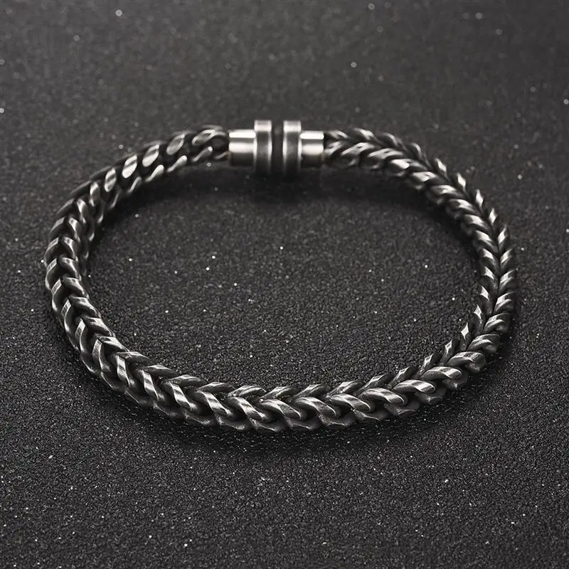 Stainless Steel Chain Bracelet Men Punk Jewelry Magnetic Clasps Bangle Christmas Gift Fashion Male Hand Accessory Wholesale 22cm | Украшения