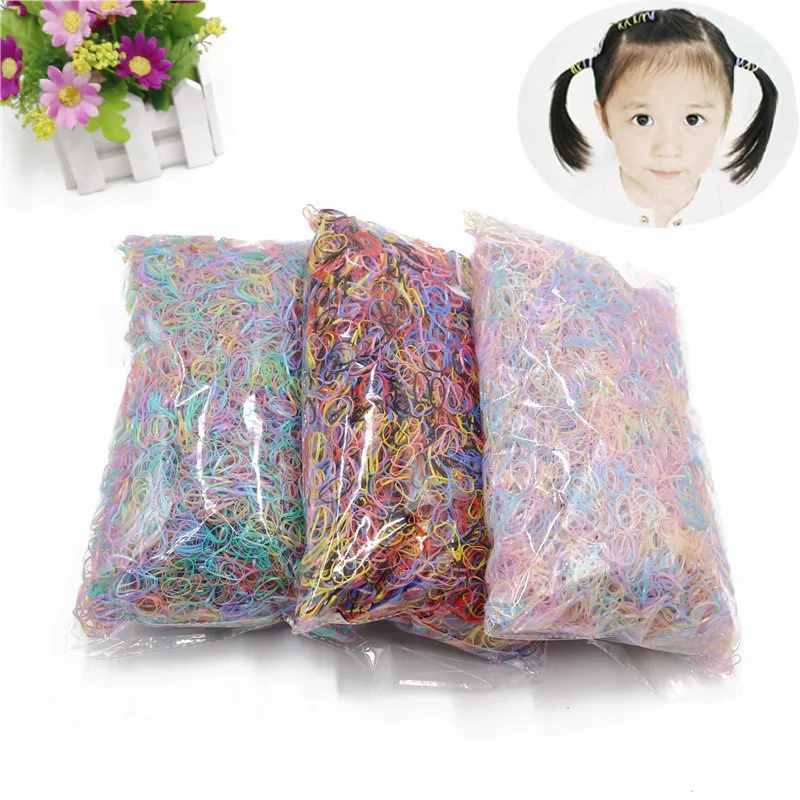 

About 1000pcs/bag (small package) 2018 New Child Baby TPU Hair Holders Rubber Bands Elastics Girl's Tie Gum Hair Accessories