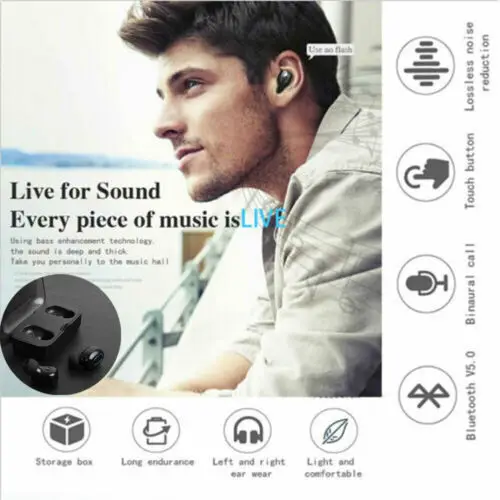 Bluetooth 5 0 наушники гарнитура TWS беспроводные мини игровая стерео спортивные