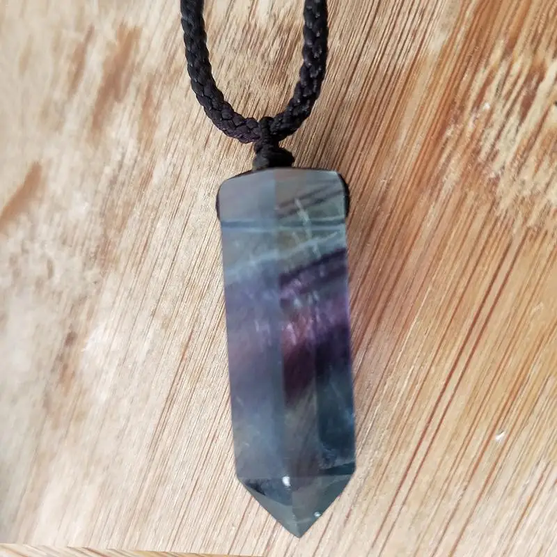 

Natural Colorful Striped Fluorite Quartz Crystal Stone Point Healing Hexagonal Quartz Crystal Wand Treatment Stone normal
