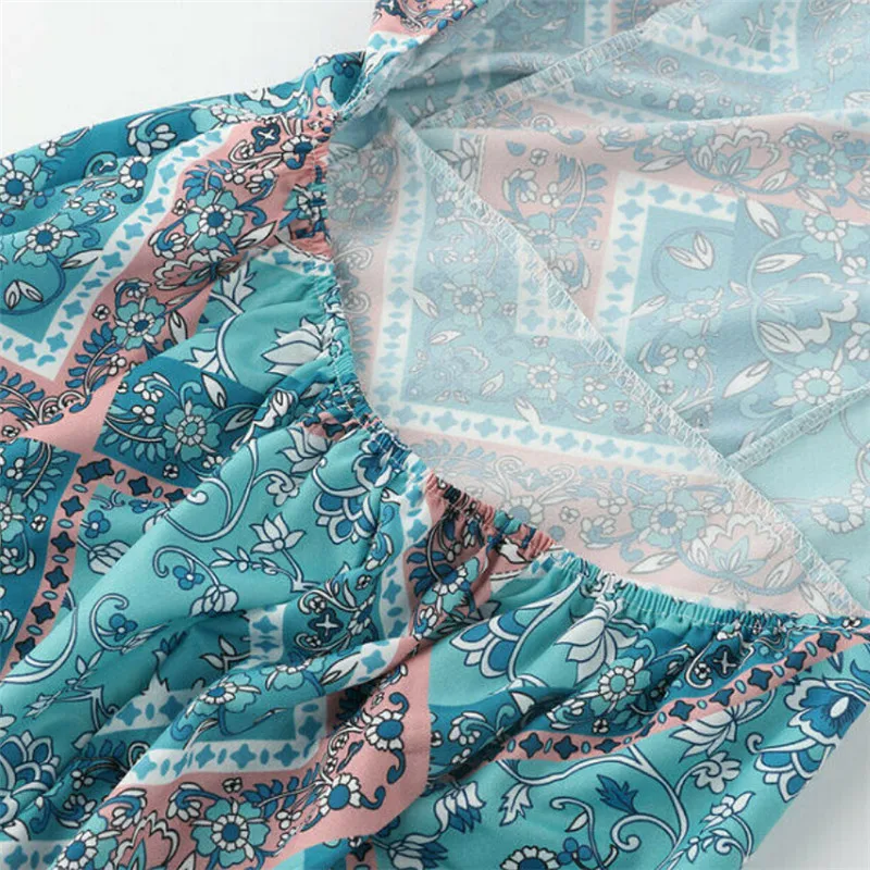 2019 для женщин Boho Бандажное платье длинное с v образным вырезом сексуальные майки