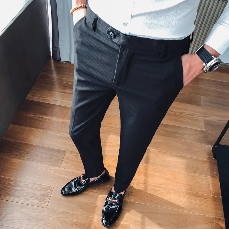 Pantalon мужской костюм для выпускного вечера 2019 в полоску брюки мужские формальные
