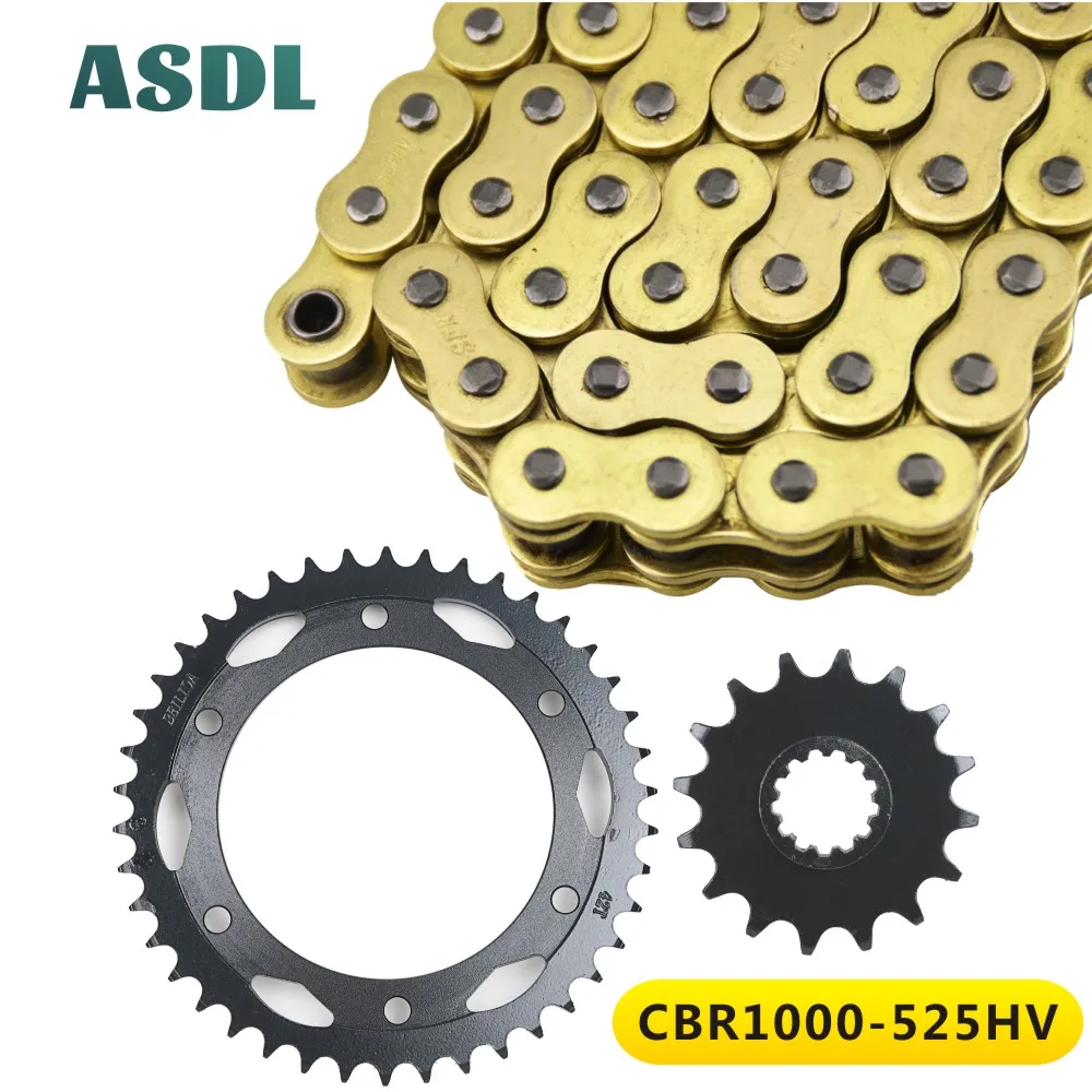 

525H 16T 42T Motorcycle Motor Best Drive Chain and front rear sprocket set for HONDA CBR1000 RR CBR 1000 2008 - 2016 16 42 Teeth