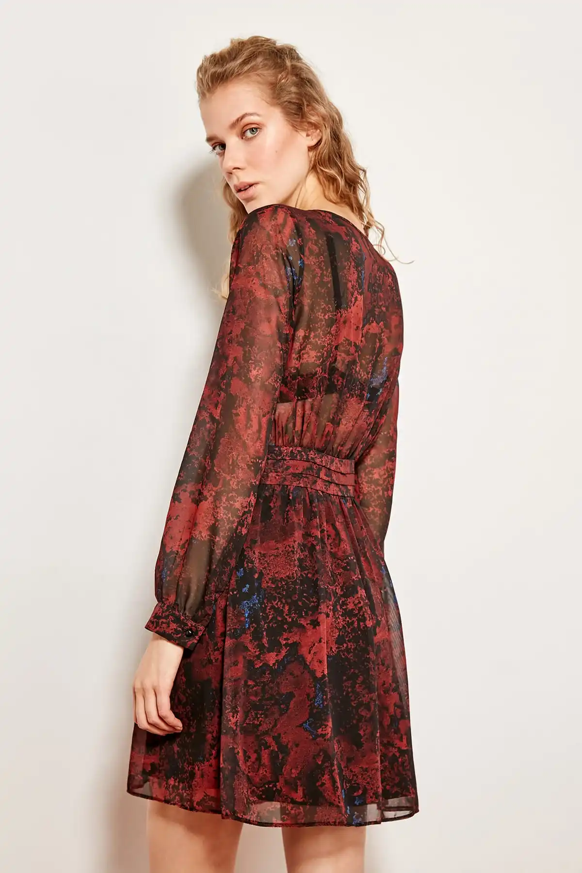 Trendyol разноцветное платье с узором однобортное TOFSS19XO0020|Женские платья| |