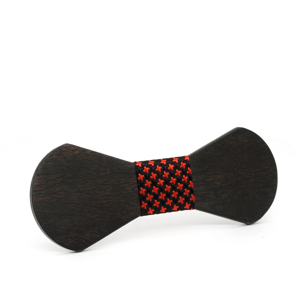 Галстук-бабочка из твердой древесины черный галстук-бабочка с геометрическим