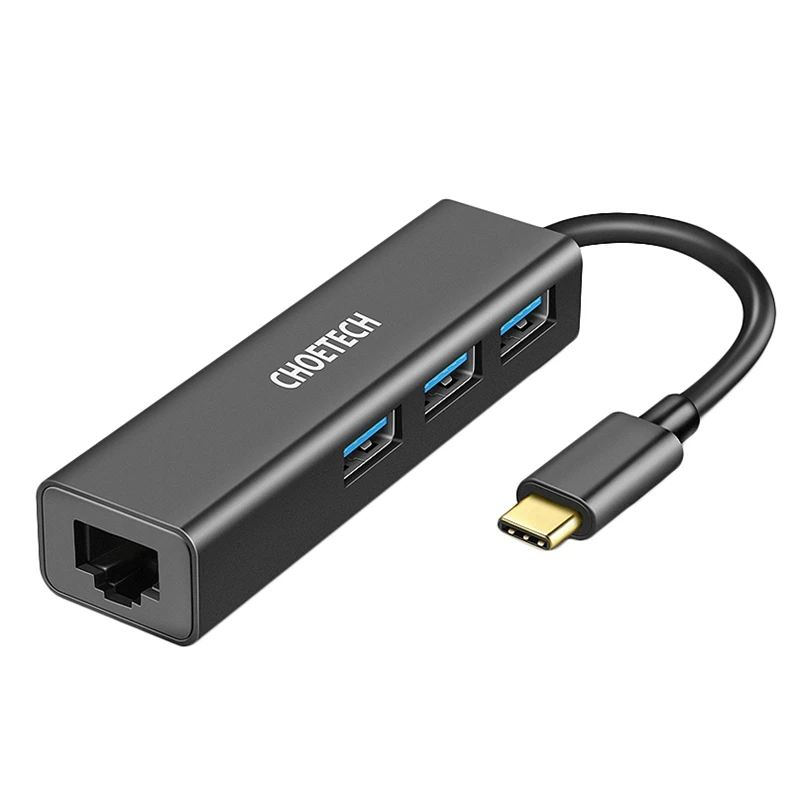 AAAJ Choetech Usb C в гигабитный Ethernet адаптер Rj45 порт и 3 порта 0 для 2018/2017/2016 Macbook/Surface Book