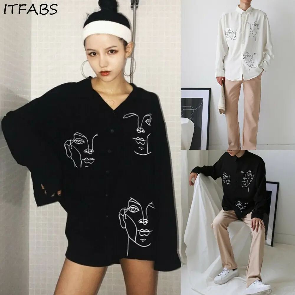 Новый унисекс для мужчин женщин Мода повседневное Chic рубашка Swag Лето рубашки с