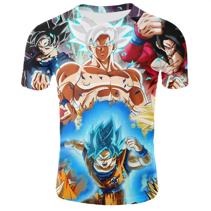 Мужская и Женская Сексуальная футболка с 3D принтом Dragon Ball летняя из полиэстера