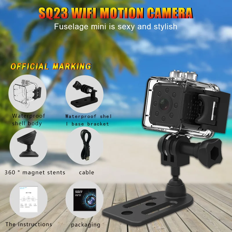 Original SQ23 sq13 WiFi Cam Mini Camera Camcorder Full HD 1080P Sport DV Recorder 155 Night Vision Small Action Camera DVR SQ11 images - 6