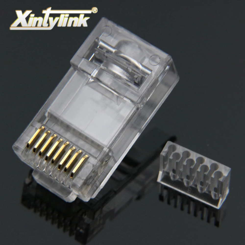 xintylink rg45 ethernet cable connector rj45 plug cat6 network rg rj 45 8p8c modular cat 6 utp unshielded jack gold plated 50pcs