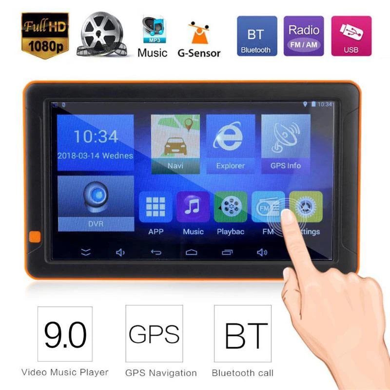 9 дюймовый автомобильный емкостный Экран Gps навигатор Bluetooth Fm радио 8G 256 м Mp3/Mp4