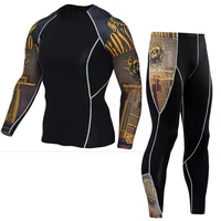 compression sports suit 4xl tights for t shirts mens fitness set thermal underwear mens running suit brand2017mma rash guard