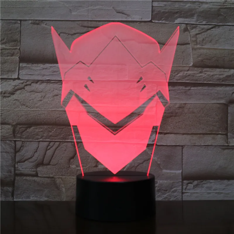 FPS игра OW Overwatch Shimada Genji маска USB 3D светодиодный ночник для мальчиков детей детские