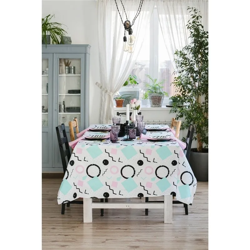 Скатерть Этель Квадраты 110×150 см репс пл. 130 г/м² 100% хлопок | Дом и сад