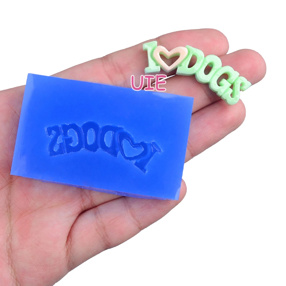 PYL245U 38 8 мм буквы I LOVE DOGS Гибкая силиконовая форма Fondant Sugarcraft топпер для кексов