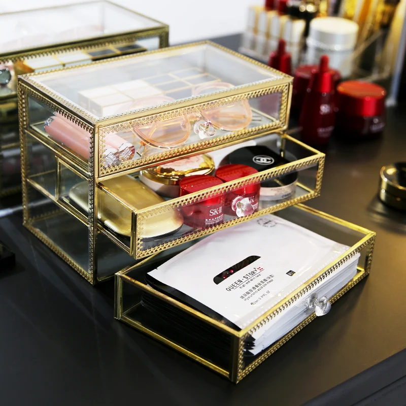 

Drawer Jewelry Makeup Storage Box Holder Stud Earrings Ring Bracelets Organizer Case Home Acrylic Cosmetic Storage Rack