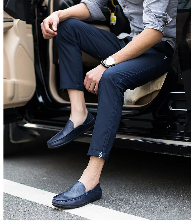 Zollrfea Men Casual Shoes Leather Loafers Flats 2019 Moccasins Soft Slip On For Driving Male | Обувь