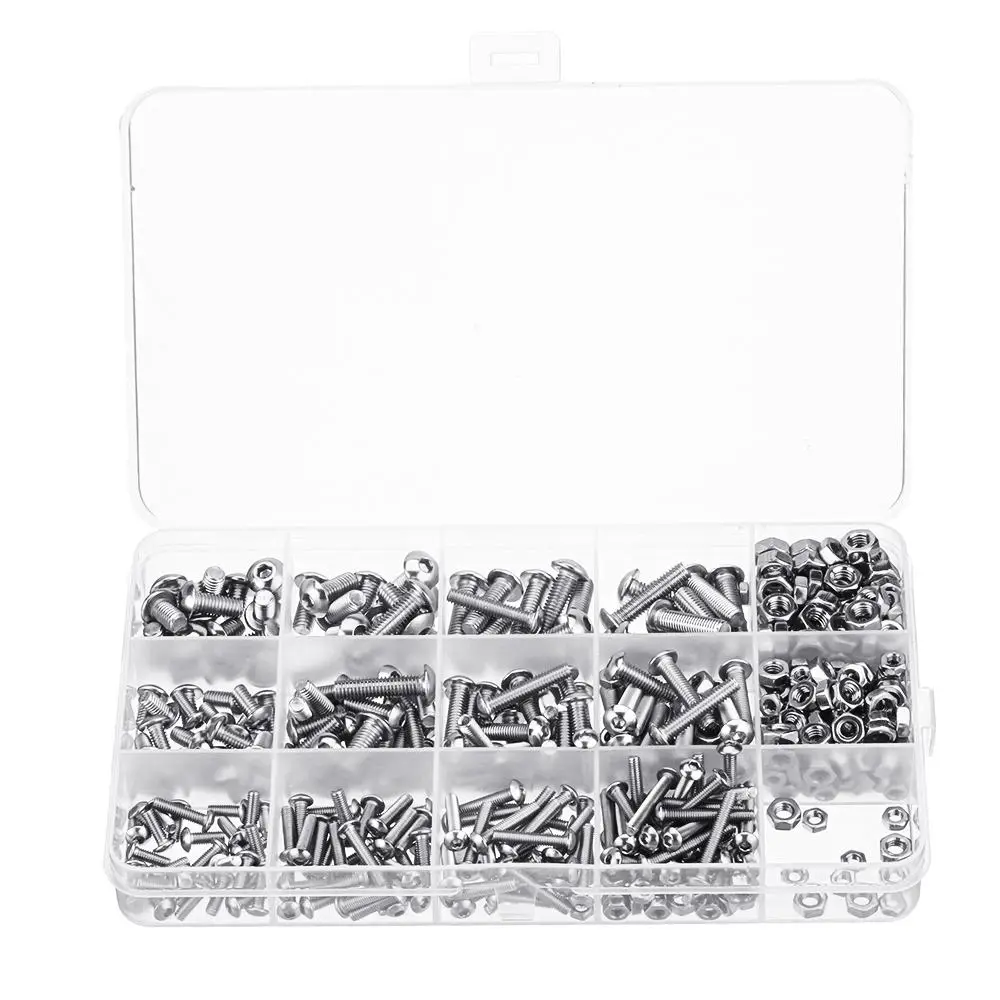 Suleve MXSS4 500 шт. M3 M4 M5 304 Шестигранная головка из нержавеющей стали Комплект