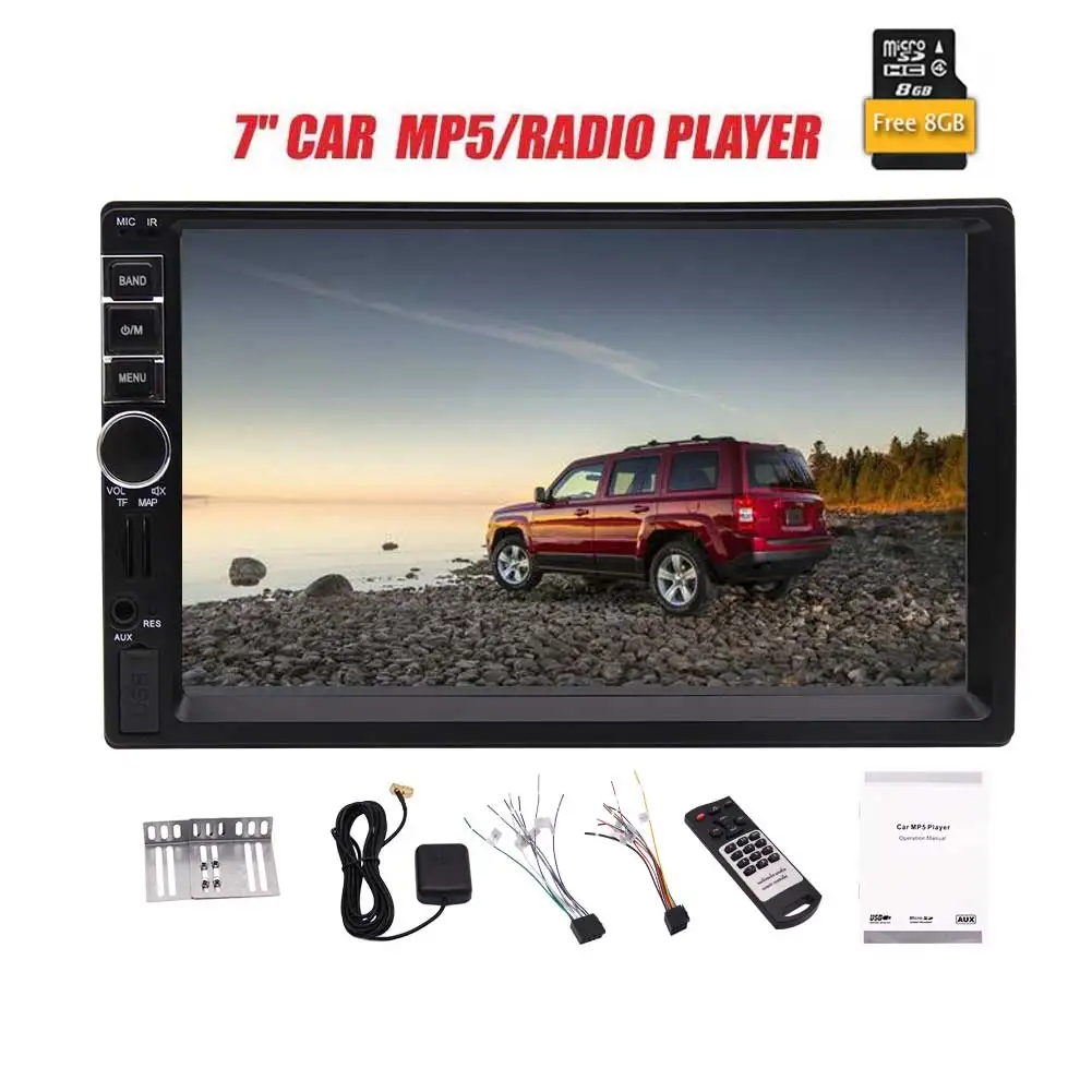 EinCar 7'' 2 Din Car Radio Multimedia Player GPS Navigation Camera Bluetooth MP4 MP5 Stereo Audio Auto Steering-wheel Free Map |
