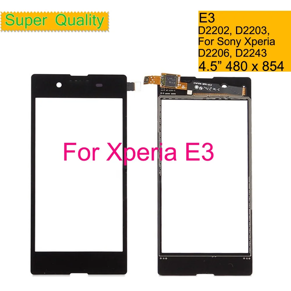 10 шт./лот для sony Xperia E3 D2202 D2203 D2206 D2243 сенсорный экран дигитайзер стекло передней