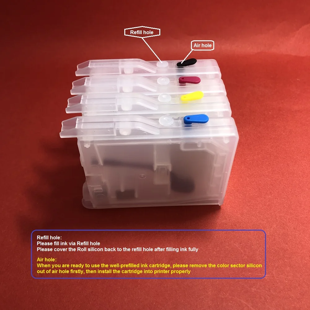 YOTAT Refillable ink cartridge LC10 LC37 LC51 LC57 LC960 LC970 LC1000 for Brother DCP-130C DCP-135C DCP-150C DCP-330C DCP-350C | Компьютеры