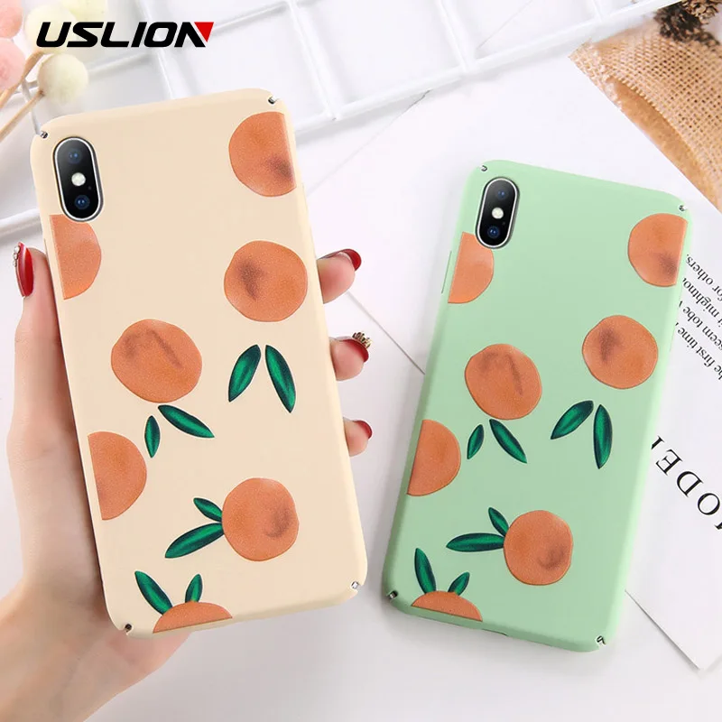 Чехол для телефона USLION в стиле ретро с изображением фруктов iPhone X XS XR Xs Max чехол 6 6S 7