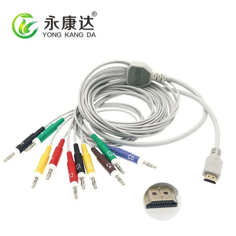 HDMI 19Pin one-piece 10lead 4.0 banana plug ekg cable |