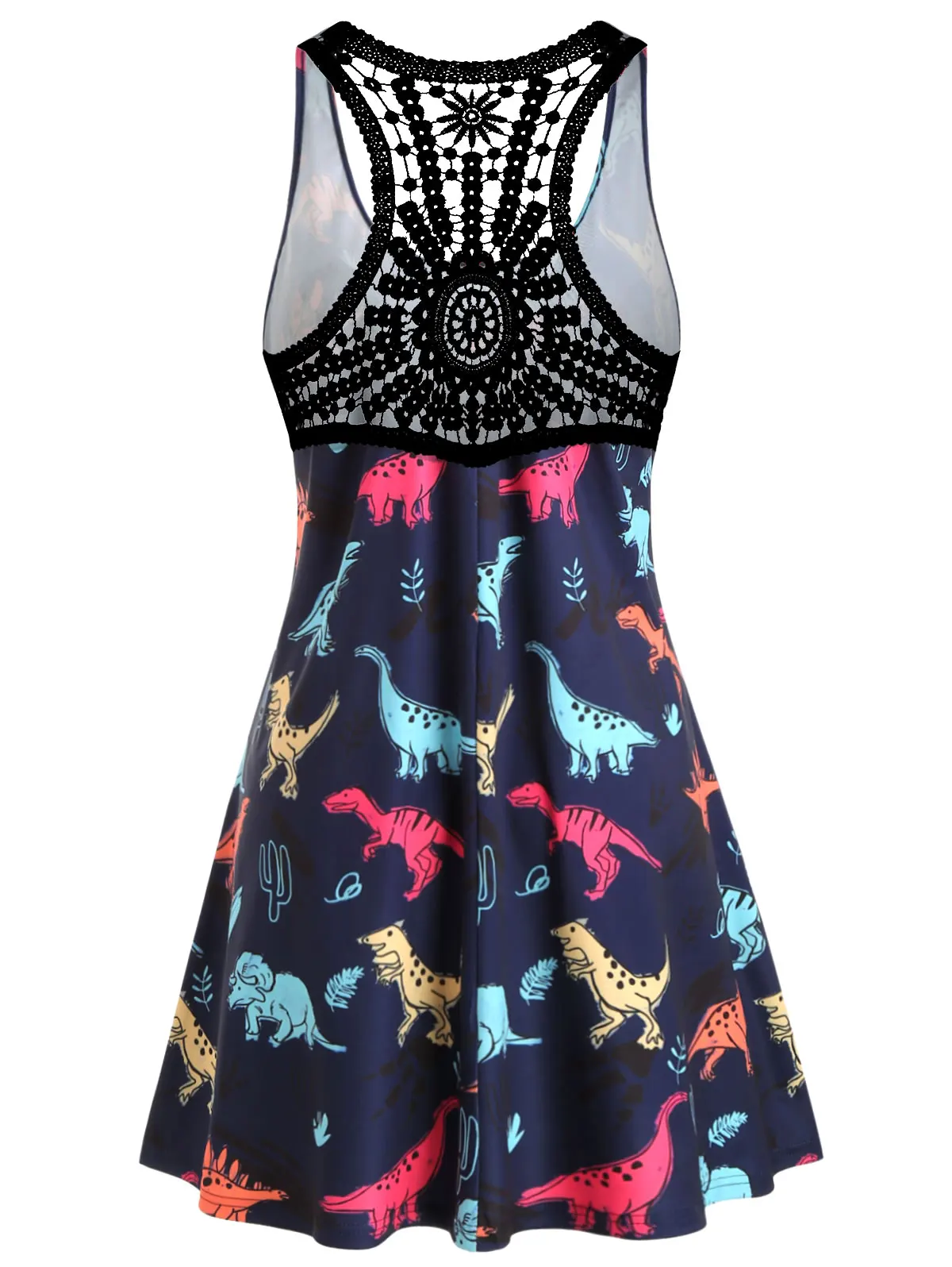 Wipalo Dinosaur Print Plus Size Women Summer Sleeveless Vest Top Tank Lace Tops Ladies Regata Feminina 5XL | Женская одежда