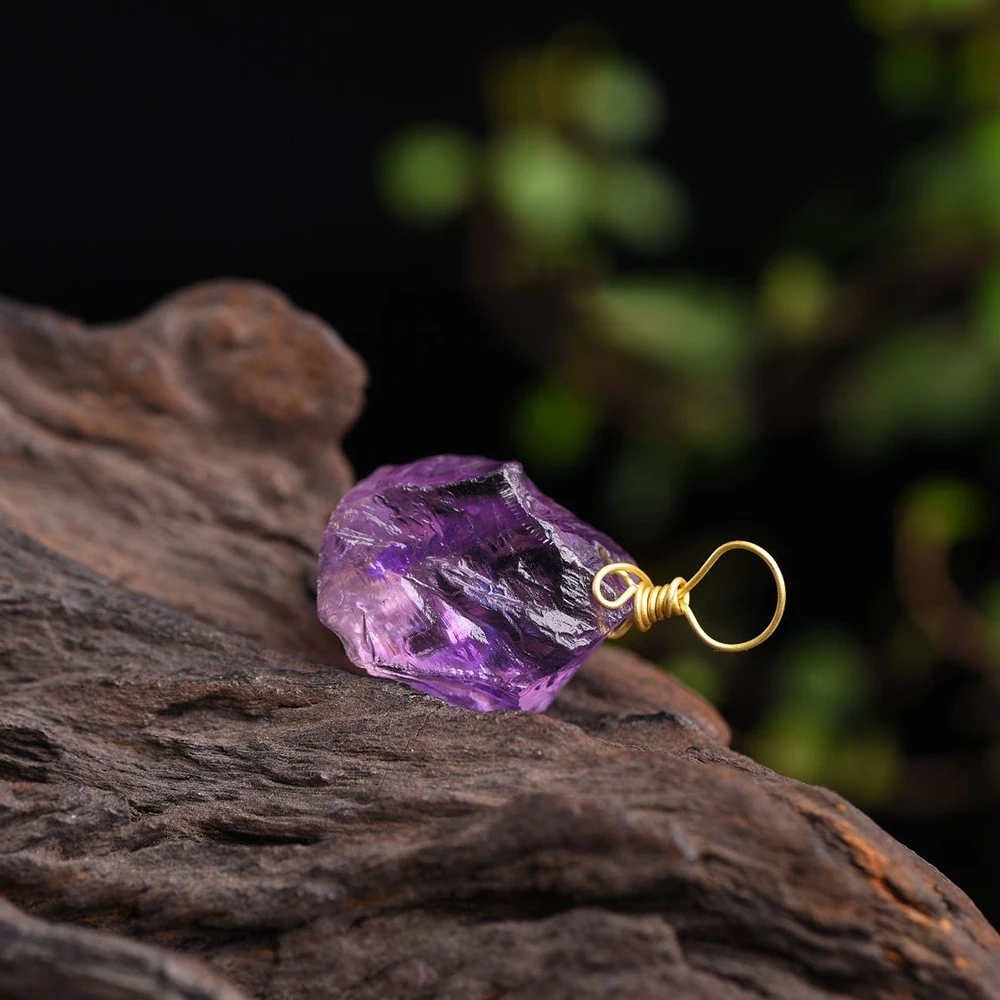 Ожерелье из натурального аметиста кварца необработанного камня|Камни| |