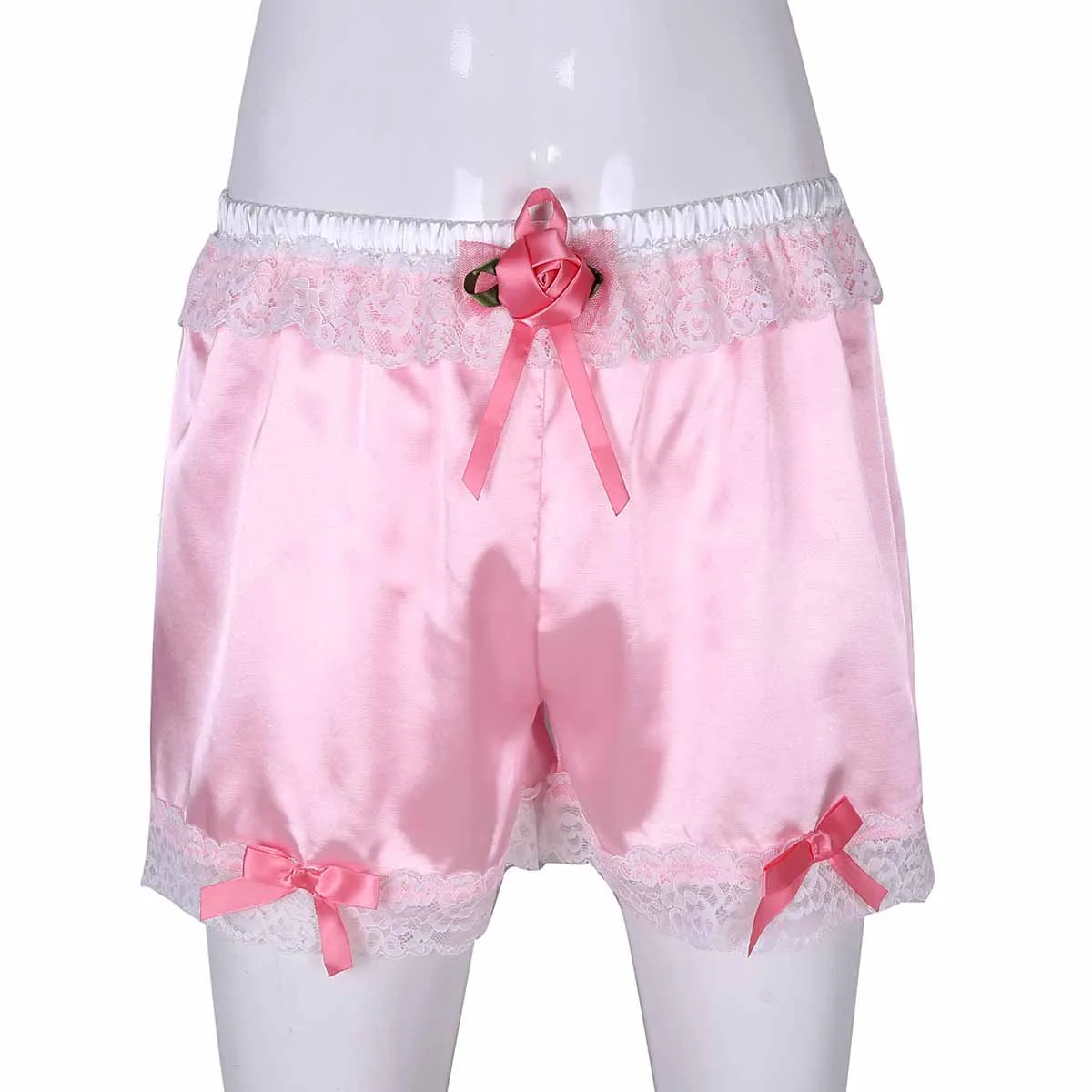 Мужские трусы из мягкого атласа с цветочным кружевом Шорты для плавания