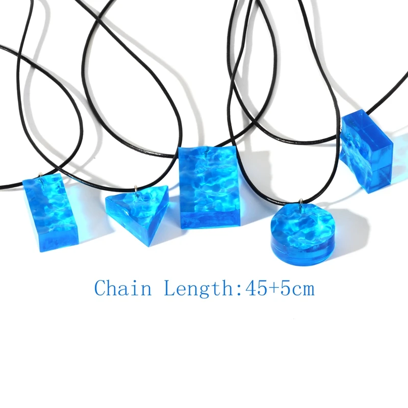 Boho Geometric Resin Sea Pendant Black Leather Rope Chain Necklace Ocean Beach Fashion Jewelry Men Women Birthday Gifts | Украшения и